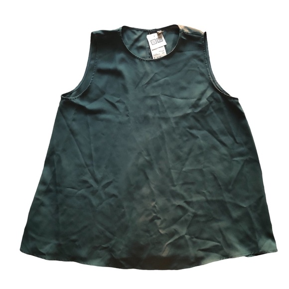 NWT UNIQLO Green Drape Sleeveless Blouse - Picture 1 of 9